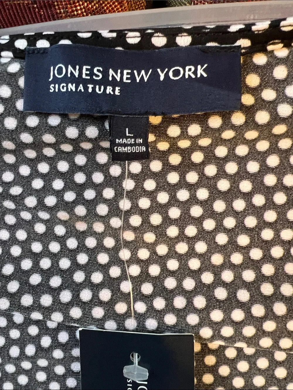 Jones New York Black and White Polka Dot Midi Dress